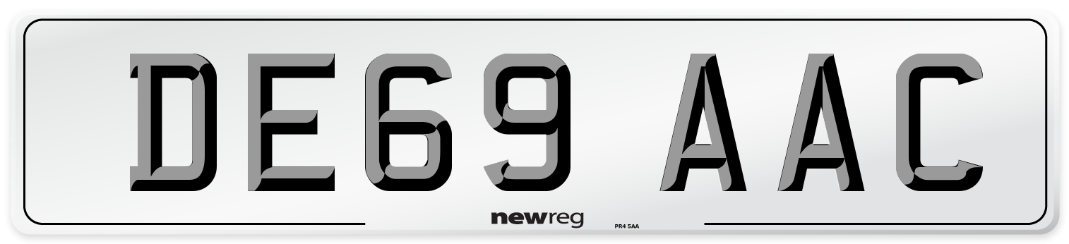 DE69 AAC Number Plate from New Reg